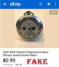 WW2 WWll German Kriegsmarine Navy Officers Award Pocket Watch