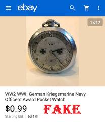 WW2 WWll German Kriegsmarine Navy Officers Award Pocket Watch