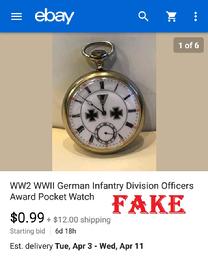 WW2 WWll German Infantry Division Officers Award Pocket Watch