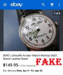 fake nazi watches, ebay, WW2 German