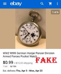 WW2 WWll German Hanjar Panzer Division Armed Forces Pocket Watch