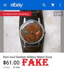 fake nazi watches, ebay, WW2 German