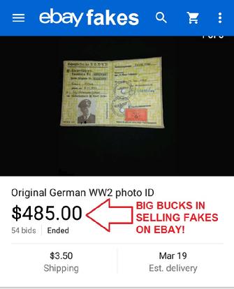 Fake Nazi ID, gerrhembr_0, ebay, forgery, Nazi ID, Nazi Passbook, SS Passport