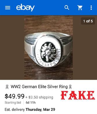 WW2 German Elite Silver Ring, ebay