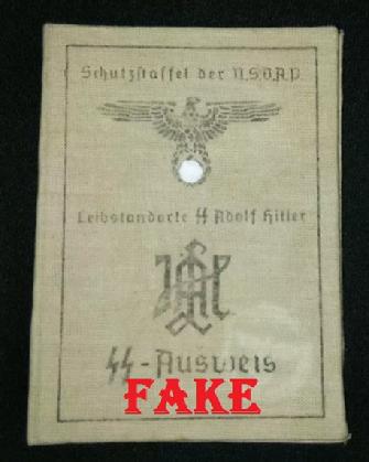 Fake Nazi ID, gerrhembr_0, ebay, forgery, Nazi ID, Nazi Passbook, SS Passport