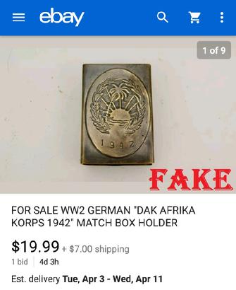 Fake Nazi Matchbox Cover