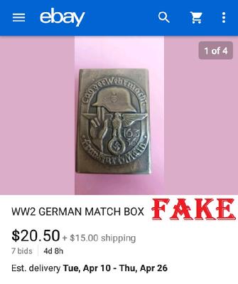 Fake Nazi Matchbox Cover