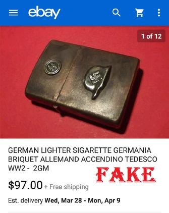 GERMAN LIGHTER SIGARETTE GERMANIA BRIQUET ALLEMAND ACCENDING TEDECO WW2 - 2GM