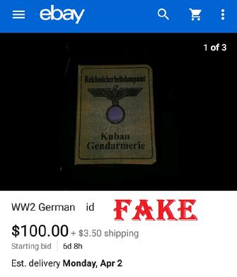 Fake Nazi ID, gerrhembr_0, ebay, forgery, Nazi ID, Nazi Passbook, SS Passport