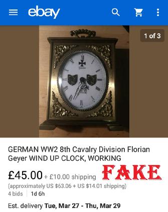 Brexit2019, fake nazi items, ebay fakes, WW2 fakes, German WW2 military fakes