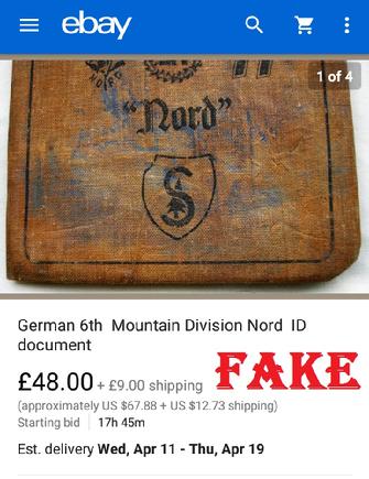 Fake Nazi ID book