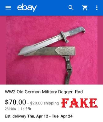 WW2 German Military Dagger Rad
