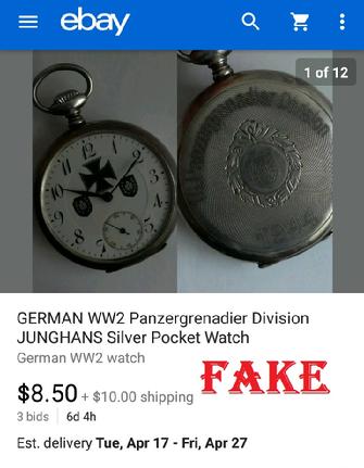 GERMAN WW2 Panzergrenadier Division JUNGHANS Silver Pocket Watch