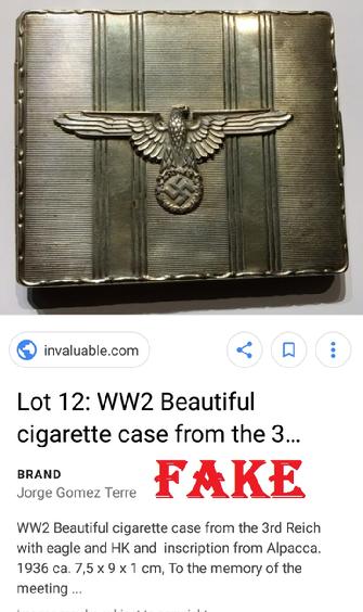 Fake Nazi Cigarette Cases