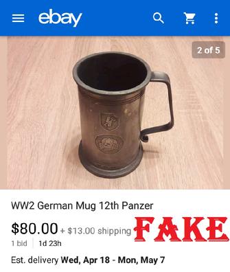 WW2 GERMAN MUG 12TH PANZER