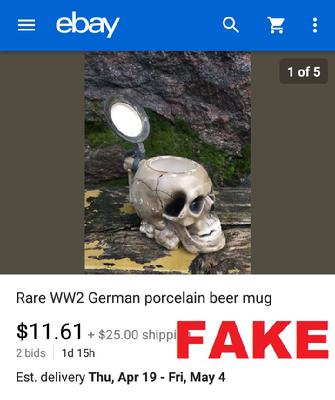 fake nazi beer mug