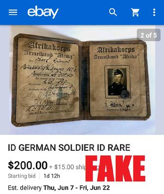 Fake Nazi Passbook, ID, WW2