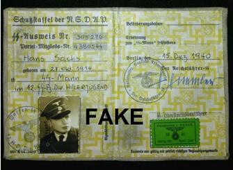 fake nazi ID books, passbooks, nazi, hitler, ebay, passport