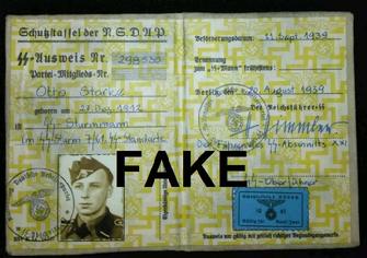 fake nazi ID books, passbooks, nazi, hitler, ebay, passport