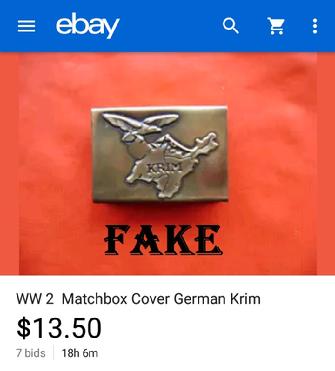 Fake Nazi Matchbox Cover