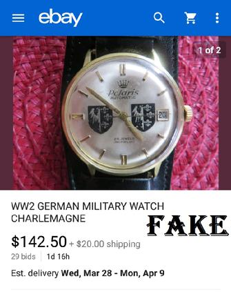 fake nazi wristwatch