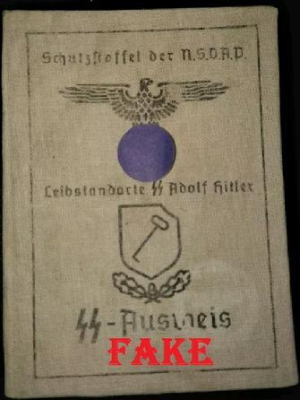 Fake Nazi ID, gerrhembr_0, ebay, forgery, Nazi ID, Nazi Passbook, SS Passport