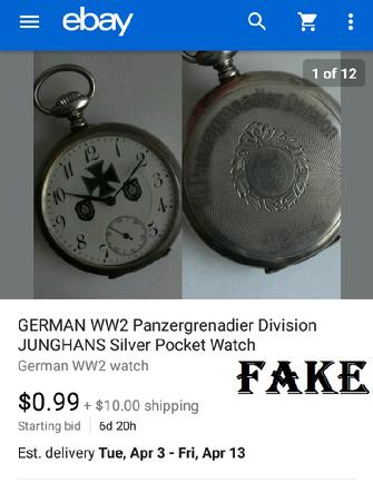 GERMAN WW2 Panzergrenadier Division JUNGHANS Silver Pocket Watch