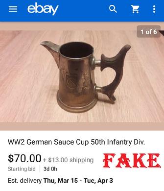 WW2 German Sauce Cup 50th Infantry Div.