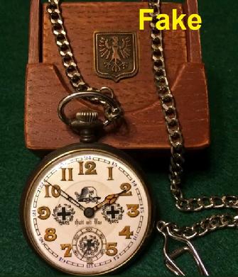 GERMAN WW2 Gunmetal Military Pocket Watch 50mm Wooden Folding Box, Chain