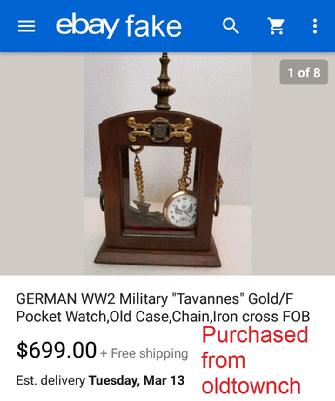 German WW2 Military "Tavannes" Gold/F Pocket Watch