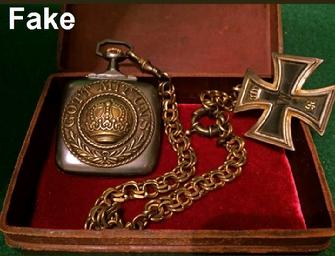 GERMAN WW2 RARE Square "brevit" Swiss Military Pocket Watch, Iron Cross, Old Box