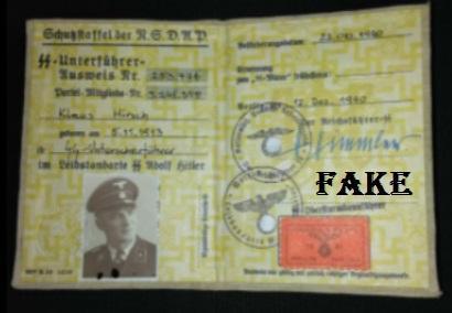 Fake Nazi ID, gerrhembr_0, ebay, forgery, Nazi ID, Nazi Passbook, SS Passport