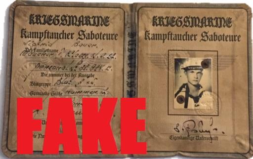 Fake Nazi Passbook, ID, WW2