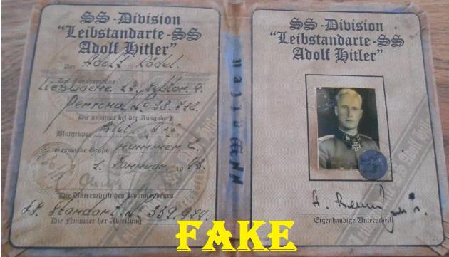 fake nazi ID on ebay