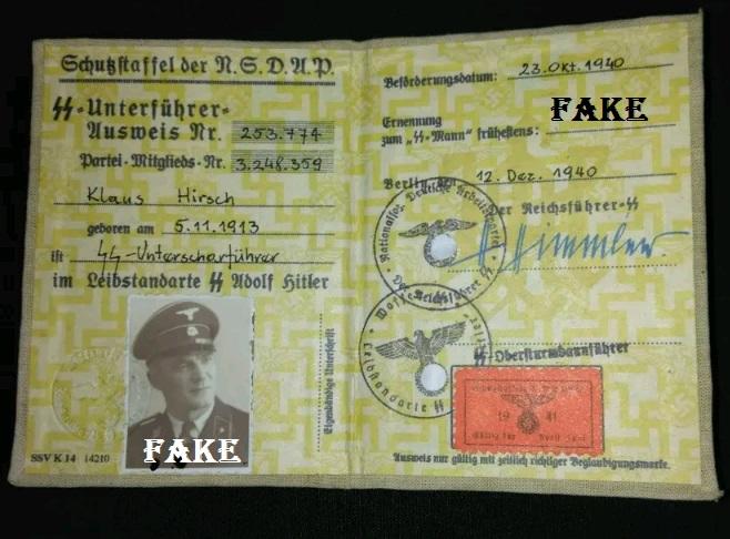 Fake Nazi ID, gerrhembr_0, ebay, forgery, Nazi ID, Nazi Passbook, SS Passport