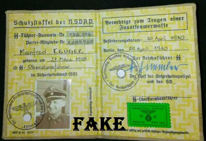 Fake Nazi ID, gerrhembr_0, ebay, forgery, Nazi ID, Nazi Passbook, SS Passport