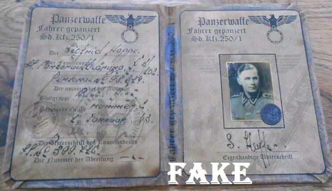 Fake Nazi ID, Nazi Passbook, ebay fakes