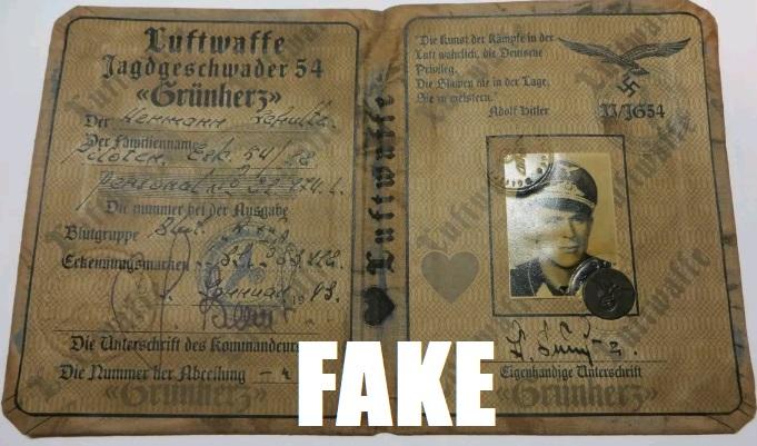 Fake Nazi Passbook, ID, WW2