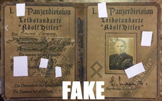 Fake Nazi Passbook, ID, WW2