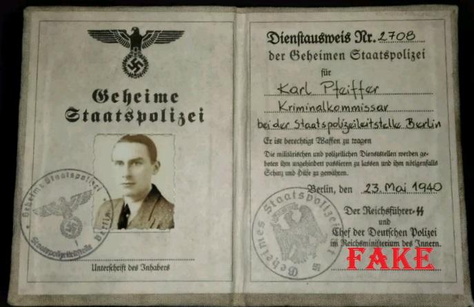 Fake Nazi ID, gerrhembr_0, ebay, forgery, Nazi ID, Nazi Passbook, SS Passport