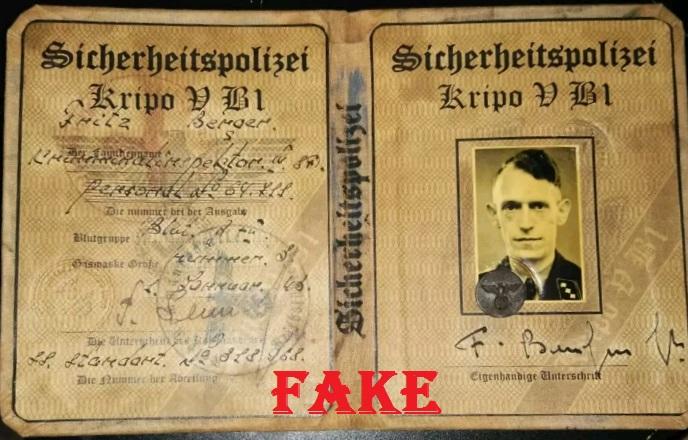 Fake Nazi ID, Passbook, Passport, gerrhembr_0, ebay