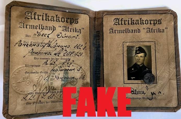 Fake Nazi Passbook, ID, WW2
