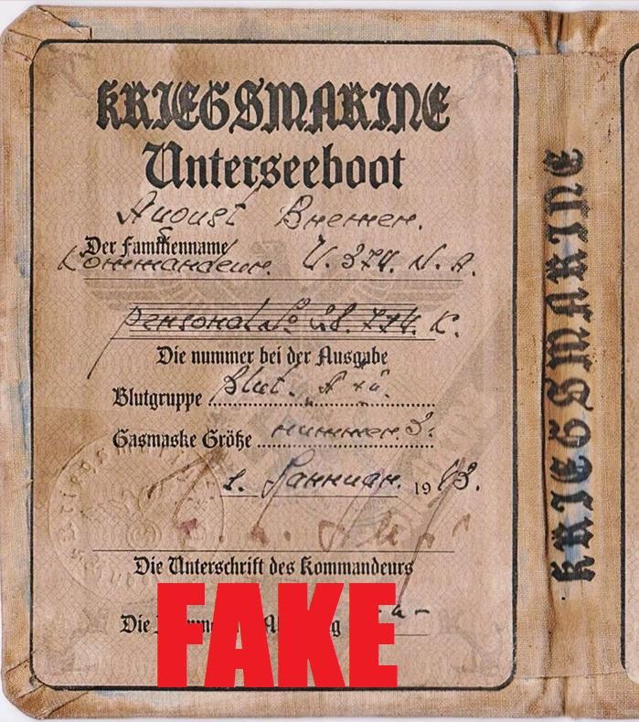 Fake Nazi Passbook, ID, WW2