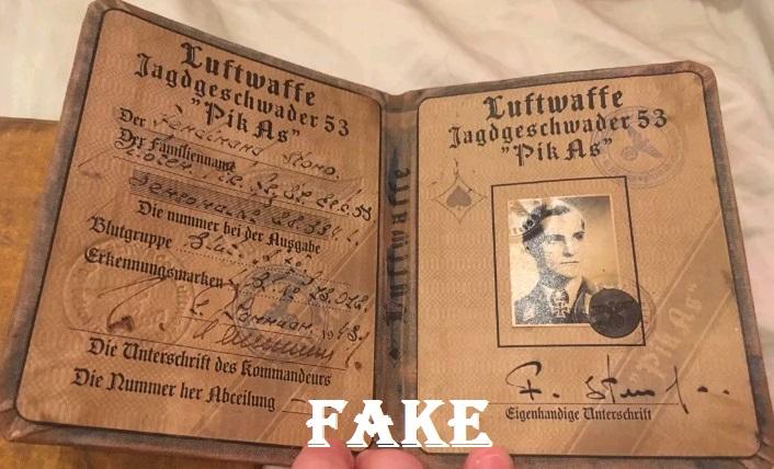 fake nazi ID, WW2 fake ID, German passbooks ww2, fake nazi sales on ebay