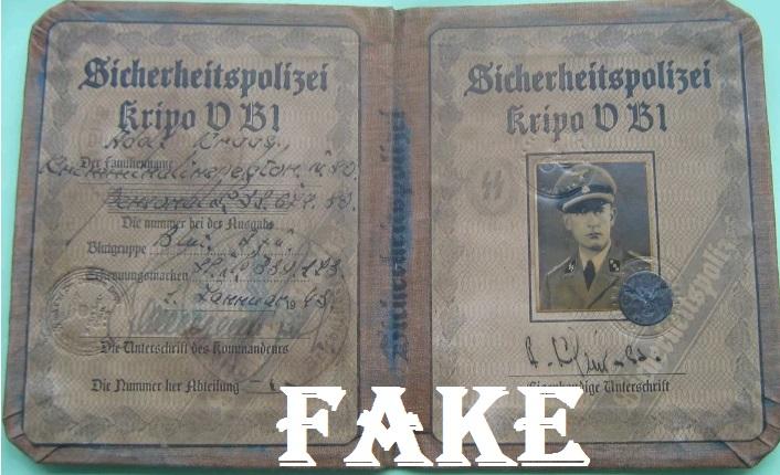 Fake Nazi ID's on ebay