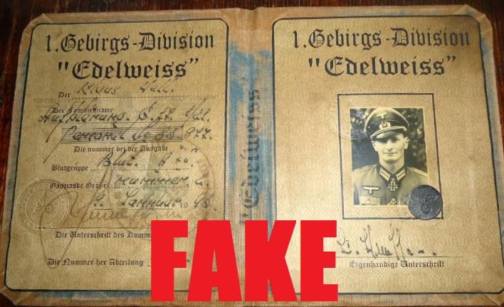 Fake Nazi Passbook, ID, WW2