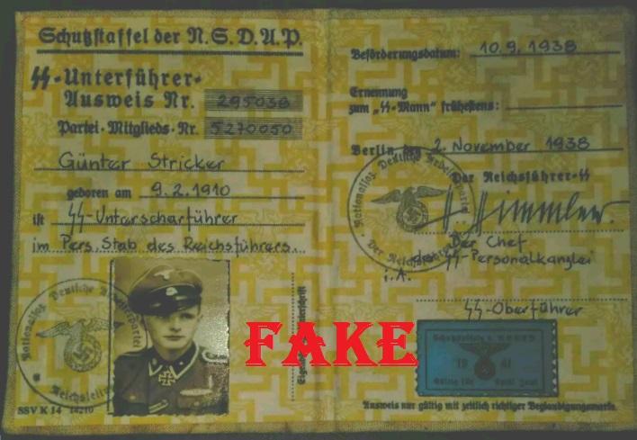 Fake Nazi ID, gerrhembr_0, ebay, forgery, Nazi ID, Nazi Passbook, SS Passport