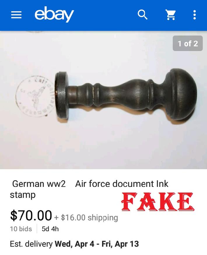 fake nazi seals, stamps, WW2 germany, ebay fakes