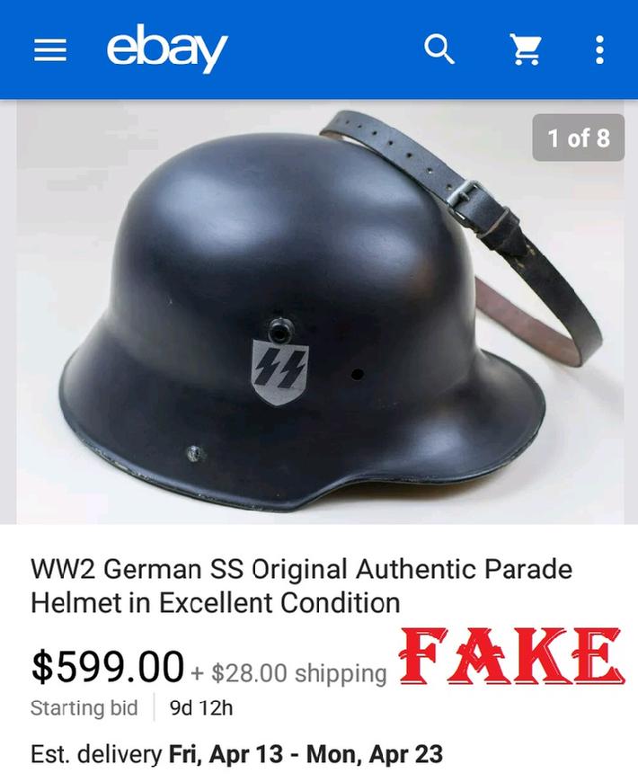 Fake Nazi Helmets on ebay, Fake ss Helmet