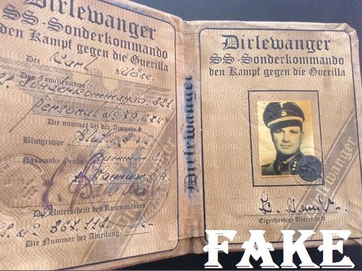 Fake Nazi ID, Nazi Passbook, ebay fakes